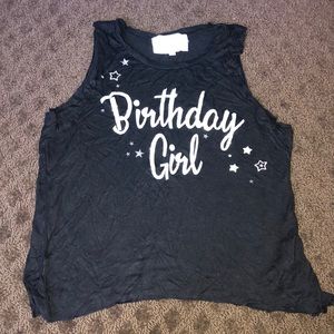 Penelope Wildberry Birthday Girl tank black with silver design girls size M